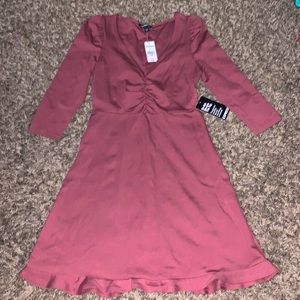Long sleeve burgundy dress